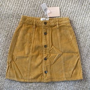 MINKPINK Yellow Corduroy Mini skirt